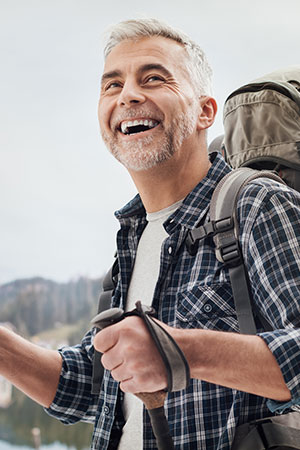 man hiking 