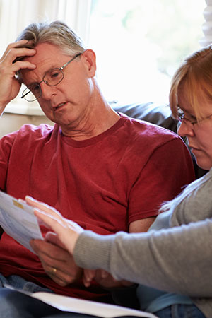 couple reviewing bills