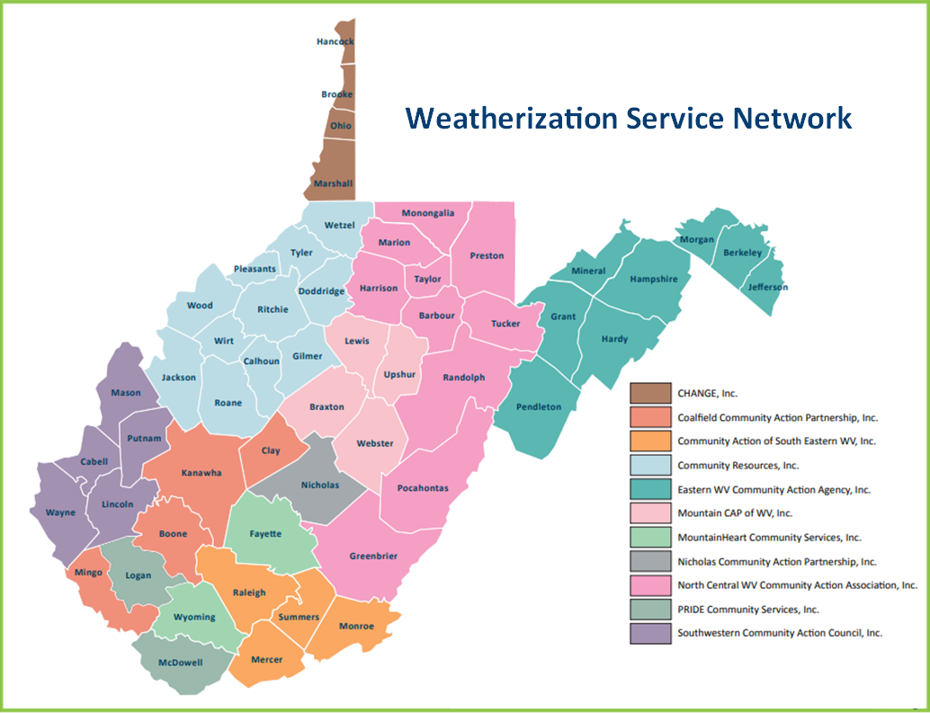 Weatherization Service Network map