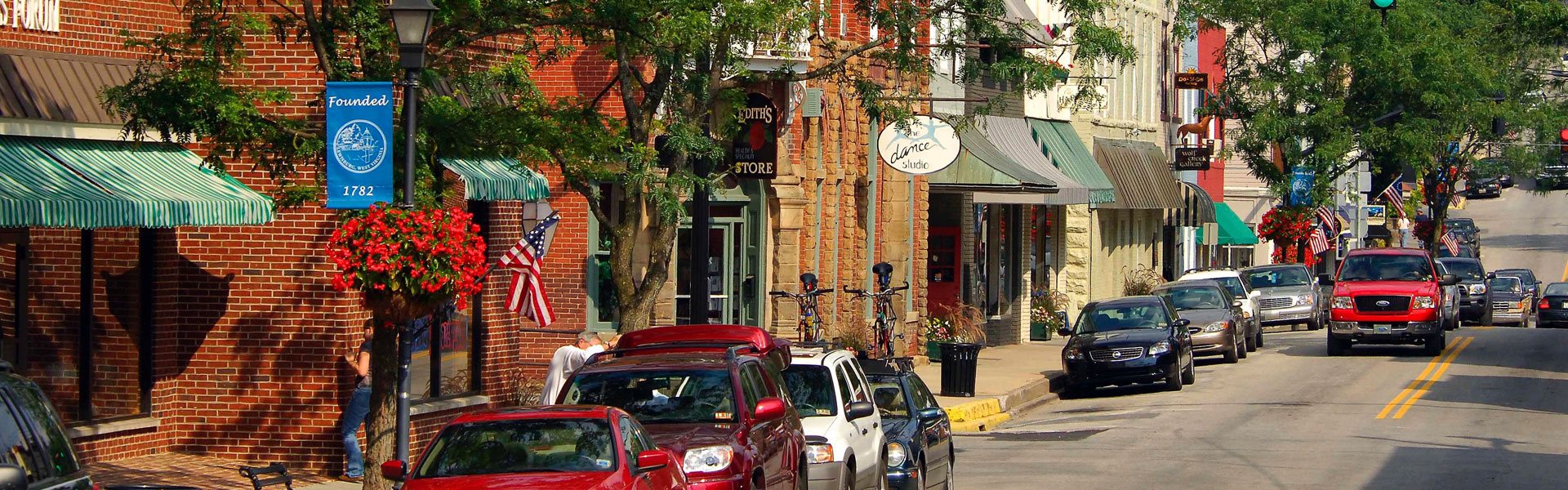 Busy Street in Small Town